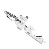8 도구 1 키 반지 멀티툴 다기능 edc 멀티 포켓 다목적 체인 소품 클립 기어, Silver set