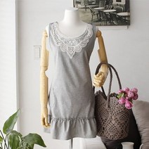 기타 바보사랑[베가]린넨 그레이 무지 앞치마