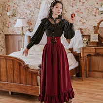 졸업사진 컨셉 원피스 개화기 의상 세트 중학교 졸사 할로윈 르네상스 경성시대 레트로 복고풍