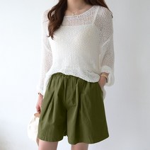 데일리앤 그랜드 여성 밴딩 핀턱 4부 여름 반바지 큐롯 치마바지