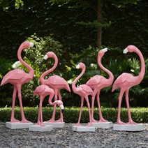 플라밍고 장식 유리 섬유 강화 플라스틱 정원 풍경 인테리어 동물원 소품 안뜰 쇼핑몰 연못, 핑크 3