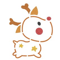 우돌아트 스텐실도안 2186 크리스마스 캐릭터 통통이 루돌프 중 겨울 크리스마스스텐실