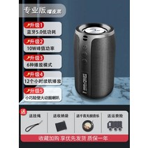 Fanatics 새로운 블루투스 스피커 높은 볼륨 3D 서라운드 높은 음질 야외 휴대용 스퀘어 댄스 과체중 서브 우퍼 홈 네트워크 유명 인사 작은 오디오 카드 U 디스크 오디오 비, 블랙 싱글 스피커 스탠다드 에디션, 패키지 A