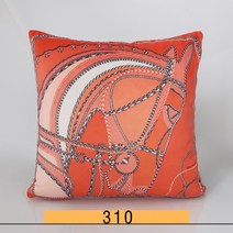 명품 럭셔리 H로고 쿠션 45cm 슈발도리앙 고급 미용실 거실 안방 호텔 북유럽 인테리어 쇼파 말 쿠션, AJ