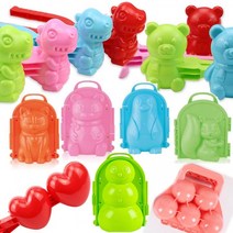 눈뭉치 집게 틀 30종류 스노우 볼 메이커 모래놀이 눈오리 눈사람 만들기 제조기 캠핑 펭귄 다람쥐, 곰돌이눈뭉치-색상랜덤