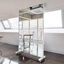 [워너비가구 전신거울] 프리미엄 이동식 대형 단면 전신거울, 화이트1200x1880