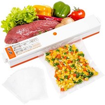 진공 식품 실러 포장 기계 가정용 식품 필름 실러 진공 포장기 식품 신선한 유지 무료 선물 10 pcs 보관 가방, 검은색, 우리 110v