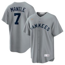 [해외] 나이키 저지 유니폼 MLB 미키 맨틀 뉴욕 양키스 로드 쿠퍼스타운 컬렉션 플레이어 저지 그레이 900595