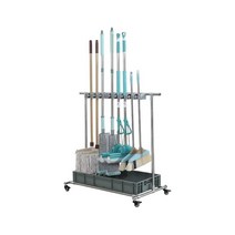 청소 도구 거치대 걸레 보관 랙 스탠딩 이동식, 후크 10개 후크 12개 기본