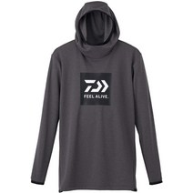 다이와 남성 피싱 후드 긴소매 게임 티셔츠 DE-9220 긴팔티 후드티, 다크그레이