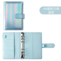 A6 바인더 예산 PU 가죽 플래너 포켓 비용 워크 북 시트 노트북 현금 봉투 저축 돈 Organiz 내 계정, [09] Blue