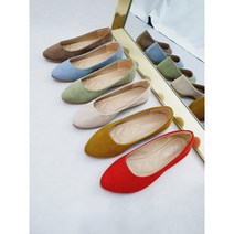 메르나뛰 민자 스웨이드 간절기 단화 플랫슈즈 굽높이 2cm A12
