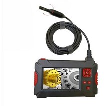 산업용 내시경 카메라 누수 탐지기 배관 하수구 자동차 엔진 파이프 하수도 와이어 탐지기, 360도 회전 이중 렌즈 5미터 스네이크 튜브