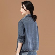 청자켓 데님자켓 빈티지 점퍼 라이더 바이크 재킷 여자 청 복고 봄 가을 바람막이 여성