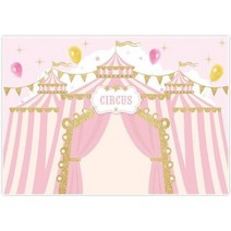 루프 탑 텐트 차량 용 어닝 하드 핑크 서커스 배경 회전 목마 큰 배경 소녀 생일 파티 디저트 케이크 테이블 장식 베이비 샤워 배너, 180cmX150cm