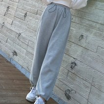 도앙뜨 여성 봄 가을 힙스터 허리 밑단 스트링 트레이닝 바지 일자핏 여자 조거팬츠