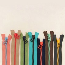 소잉데일리 소품 지퍼 모음_ 20cm~100cm 가죽 컬러믹스 등 60여종, 민트블루&초코, 6. 5호 투컬러 믹스지퍼_30cm