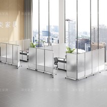 사무실 파티션 투명 아크릴 칸막이 접이식 이동 가벽, 폭 1mx높이 1.8m 반투명 접이식 모델