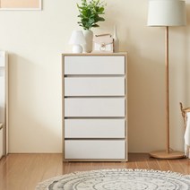 [인터데코] 5단서랍장 500 3colors P0000IMV, 색상:화이트그레이