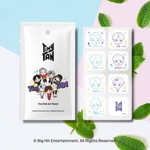 타이니탄 케릭터 향기 스티커 방탄소년단 BTS 8매입 향기나는 스티커 민트향, 8매 1장
