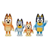 Bluey 포즈 가능한 피규어 6.3~7.6cm 4팩, Multipack