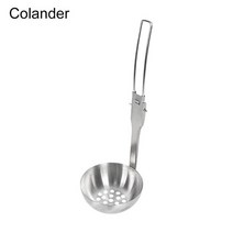 캠핑 접이식 휴대용 조리기구 소쿠리 수프 국자 접이식 스푼 피크닉 식기, 02 Colander
