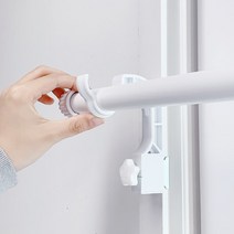 홈바내쓰 전세 월세 자취방 못없이 설치하는 커튼봉 블라인드 안뚫어고리 ver.4 화이트 1세트 (2개입) + 커튼봉, 안뚫어고리 버전4 + 심플봉 (1호 100~180cm)