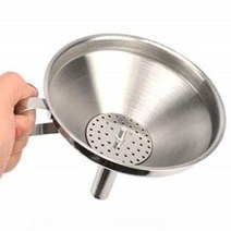 스텐 깔대기 오일 기름 소분기 거름망 깔때기 11cm 조리도구 여과기 대형깔 0-382ea, 중