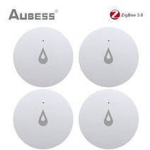 배출가스 측정기 ZigBee 3.0 Tuya 누수 감지기 홍수 센서 물 탱크 전체 연결 스마트 홈 보안 경보 지원 라이프, [04] 4 pieces, 4pieces