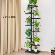 6/7/8 레이어 꽃 스탠드 랙 선반 철 공장 홀더 홈 정원 냄비 주최자 거실 스토리지, 8layers-black