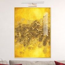 보고아트 황금 물결 산과 황금새 풍경화 풍수 그림 액자, [6]황금터치 추상화 황금새_황금배경