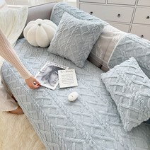 만월가 ins 프리미엄 퍼 거실 소파 매트 가을 겨울 미끄럼 방지 소파 커버 소파 방석 가능78131, ZZ-블루그레이(타타미), 70*70cm