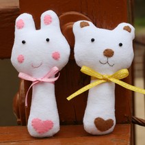 [펠트친구] 화이트 리본 인형만들기(실 바늘 솜포함)/ 미술놀이 교육 소품 패키지 만들기 핸드메이드 diy, 토끼