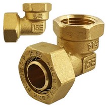 황동이음쇠 속엘보(W 6854) 15A 엑셀파이프 연결, 1개