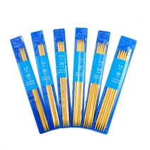 뜨개질도구보관가방 코바늘세트 뜨개용품 가방 파우치 2-5mm 5 개대 뜨개질 바늘 이중 지적 대나무 크로 셰 뜨개질 후크 diy 스웨터 양말 짜다 뜨개질 도구 20 cm, 3mm
