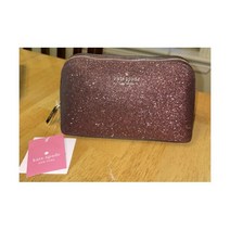 케이트 스페이드 K4709 시미 글리터 스몰 화장품 케이스 메이크업 파우치 딥 노바 가죽 체인