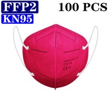 성인 FFP2 5 중 안면 보호 마스크 KN95 15 색 검정색 패브릭 FFP3 필터 호흡기 fpp2, [19] 95wine 100, 한개옵션1