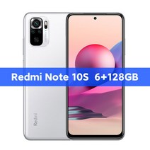 Xiaomi-글로벌 버젼 홍미노트 10S 6GB 8GB 128GB 스마트폰 Helio G95 6.43 인치 AMOLED DotDisplay 33W 5000mAh 64MP 쿼드 카메라, Add Redmi Buds3 Lite, 03 6GB 128GB White