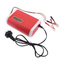 12V 6A 스마트 지능형 펄스 배터리 충전기/수리 LCD 오토바이 AU, 152x105x60mm, 레드, ABS
