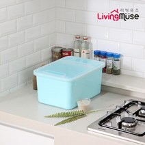 쿡차미 오픈쌀통10kg(블루) + 쌀컵, 블루