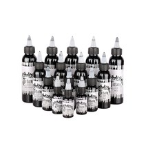CMCOSMETIC 타투 잉크 타이탄 블랙앤그레이 타투 색소 문신잉크 색소 1/2온즈, 4온즈, 그레이워시4, 1개