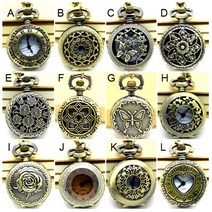 회중시계 APW005 빈티지 청동 작은 혼합 12 디자인 포켓 시계 목걸이 빅토리아 스타일 펜던트. 파티 선물.