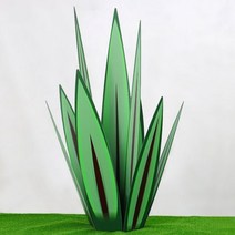 금속 용설란 식물 조각 소박한 손 그린 정원 야외 장식 집 마당 잔디 장식품, 21.8in 55cm, SL6-AB-T-green