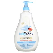 Dove Baby Sensitive Skin Care Hypoallergenic Wash Rich Moisture 20 fl oz (591 ml), 20 액상 온스_리치 모이스처, 593ml, 1개
