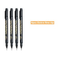 드로잉 페인팅 수채화 펜 브러시 스케치 서예 빠른 건조 리필 가능 방수 안료 초보자를 위한 쓰기 서명 그리기 레터링 아트 4 개, 5.4pcs Extra Fine