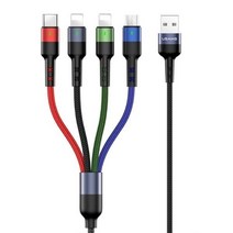 셀러허브 생활리빙 4-in-1 꼬임방지 충전 케이블 1.2m USAMS_Nex, 기본