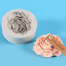 밀랍왁스 천연밀랍왁스 야화 재미있는 큰 모란 실리콘 양초 금형 아로마 테라피 석고 비누 수지 꽃 생일 선, 01 Gray