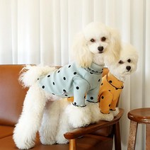 토끼독 땡땡이 프릴티 3컬러 XS-2XL 명품 강아지옷 강아지사계절옷 봄옷, 머스타드