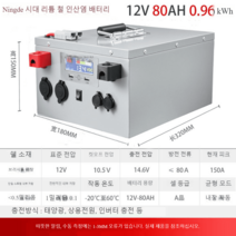 인산철 배터리 인버터 12v24볼트침대차 야외출력 대용량 파워뱅크12V 24V캠핑용, 1.12V80AH
