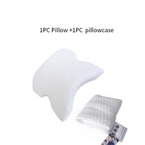 커플을 위한 곡선 경추 베개 메모리 폼 수면 목 지원 쿠션 할로우 디자인 정형 외과 바디, 1 pillow and case